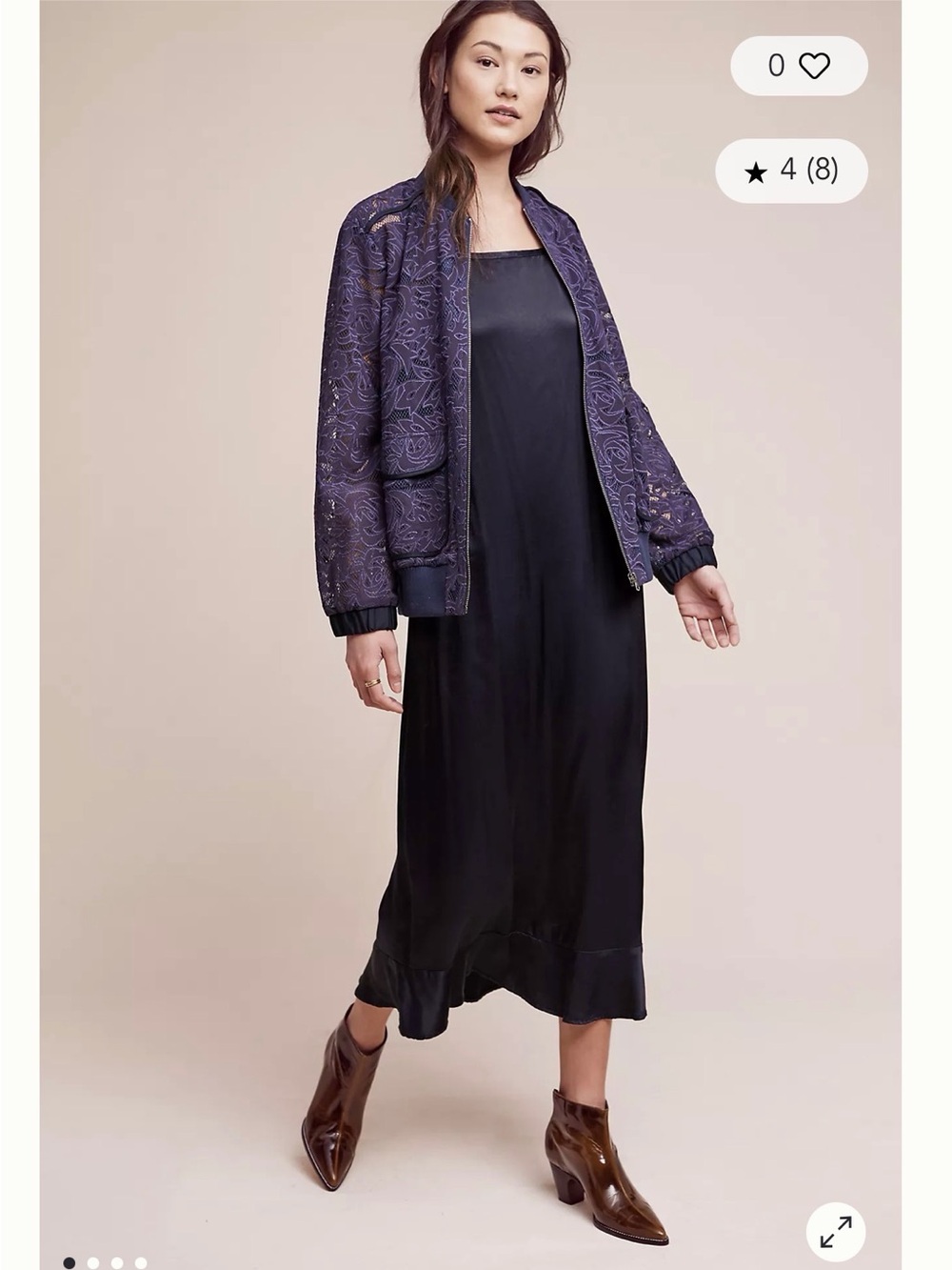 Anthropologie Elevenses Miranda Lace Bomber